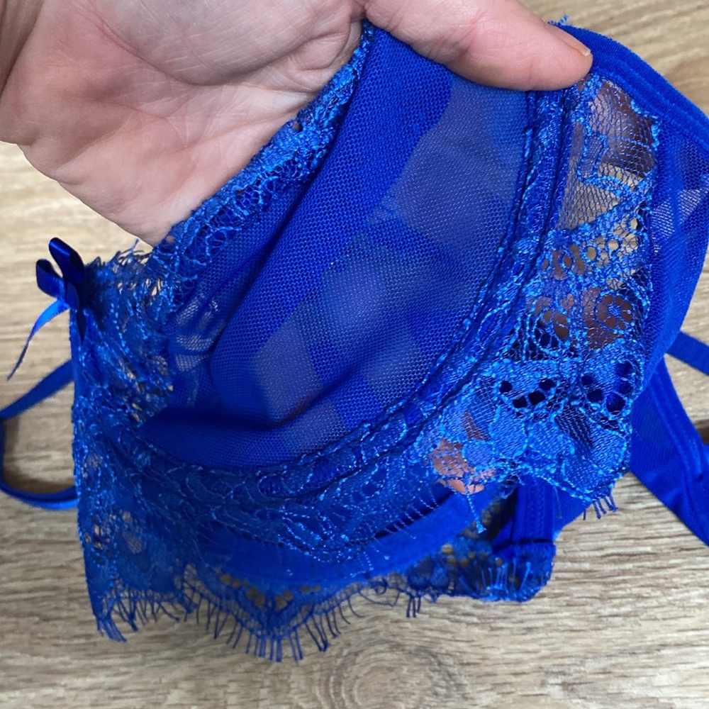 Sexy blue lace underwire, bra. 36 b lingerie - Picture 8 of 8
